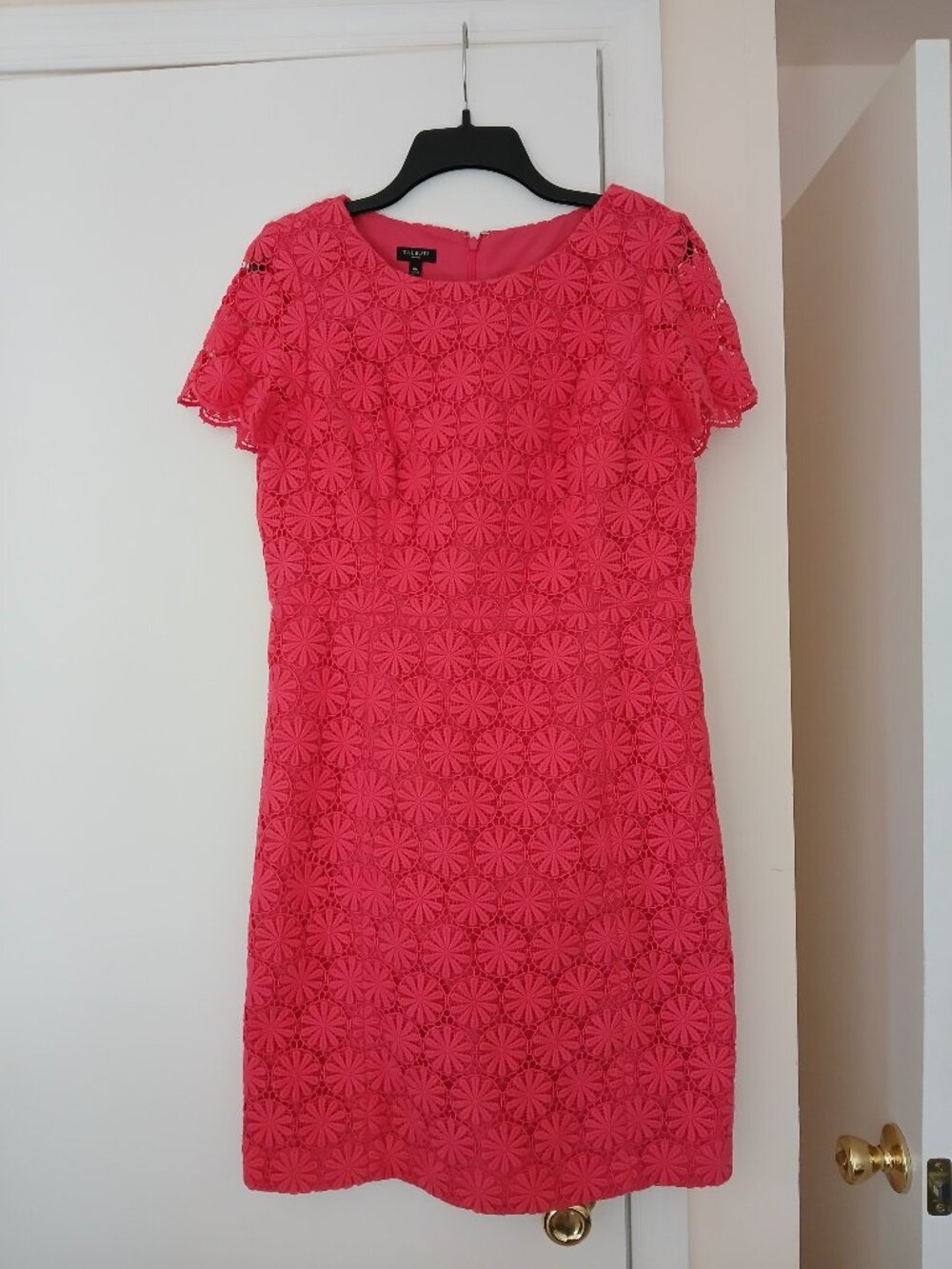 Talbot's Petites Daisy Lace Sheath Dress / Hot Pink  /Fully Lined/ sz 10 P